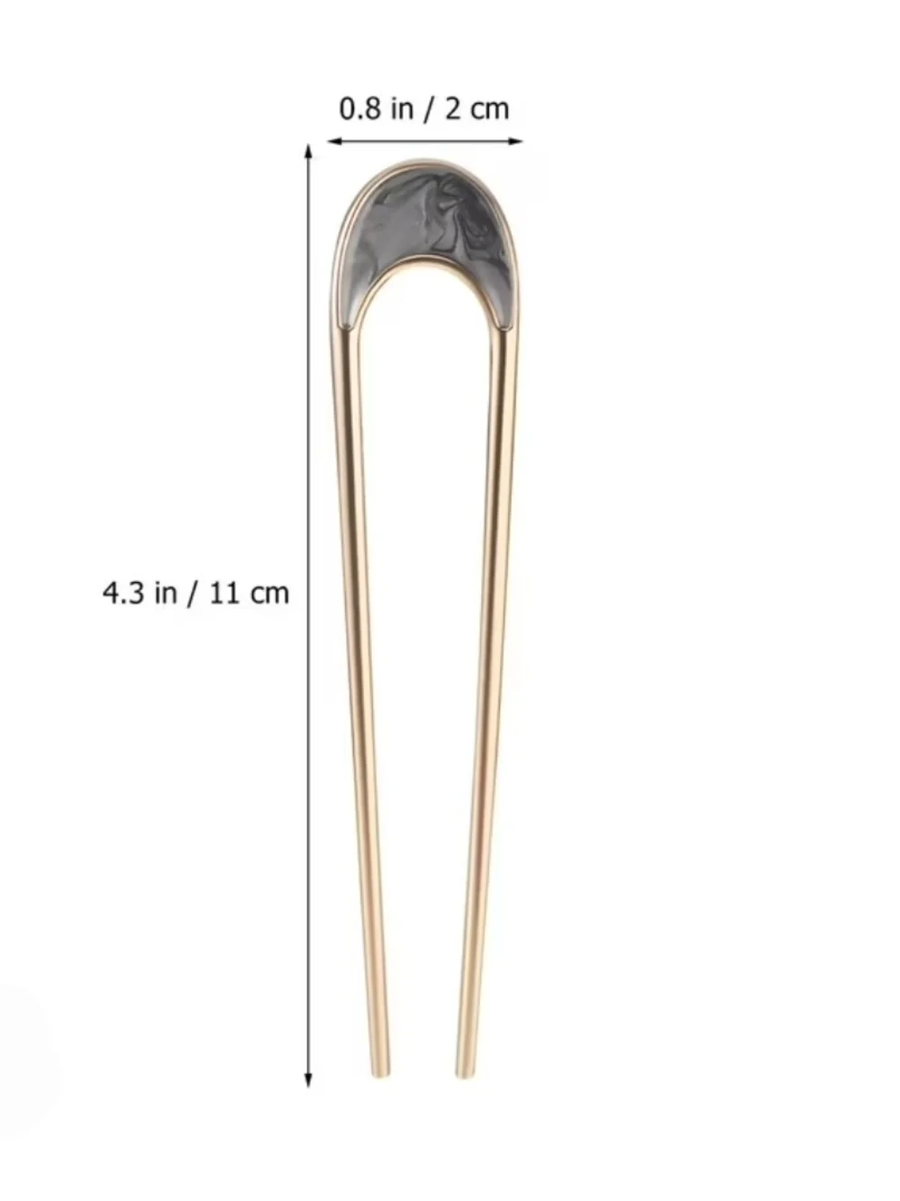 Gold & Blue U-Shaped Gold Toned Metal Hair Fork BNIB